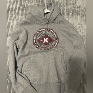 Hurley Gray Hoodie with Maroon Logo